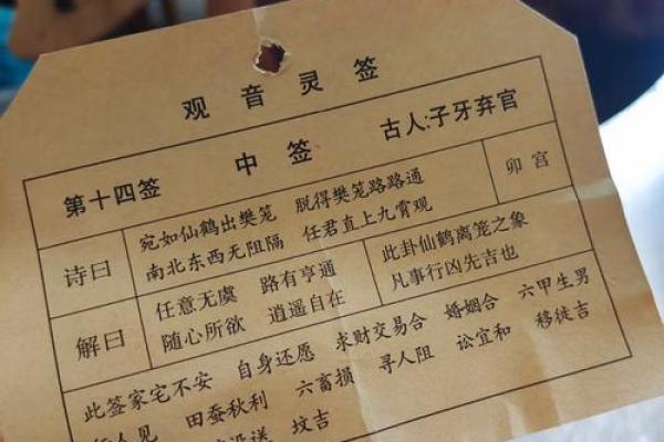观音灵签上签都是好签吗